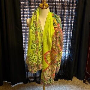Vibrant Yellow/Green Good Ride Floral Women's Scarf